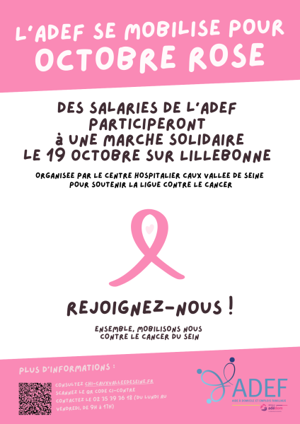 Octobre Rose : Marchons ensemble pour la lutte contre le cancer du sein ! Lillebonne 76170 CHI LILLEBONNE